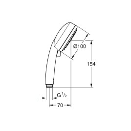 Grohe Vitalio Comfort - Pommeau de douche 100, 2 jets, chrome 26397000