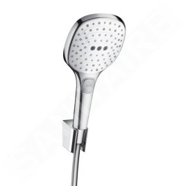 Hansgrohe Raindance Select E - Douche de tête 120, avec accessoires, 3 jets, blanc/chrome 26720400