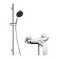kielle Vega - Set de douche avec mitigeur, colonne, flexible et tête de douche, chrome 20618SN10