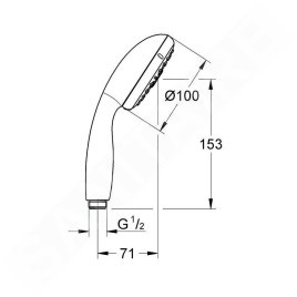 Grohe Vitalio Start - Pommeau de douche 100, 3 jets, chrome 26031000