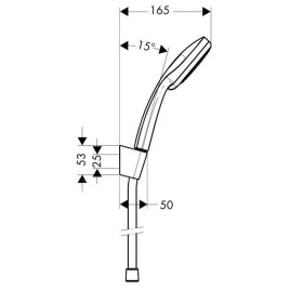 Hansgrohe Croma 100 - Set douchette Vario / support de douche Porter’S 1,25 m, chrome 27592000
