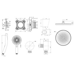 SANITINO - Set de douche avec mitigeur et corps encastré hansgrohe, accessoires kielle, noir mat SANI21HKK400