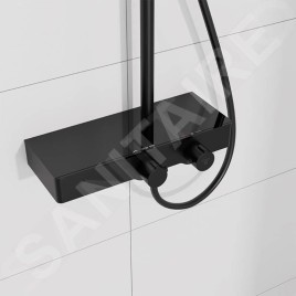 Steinberg 390 - Ensemble de douche avec thermostat, 258x186 mm, noir mat 390 2700 S