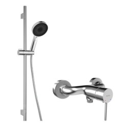 kielle Oudee - Set de douche avec mitigeur, colonne, flexible et tête de douche, chrome 10202SN10