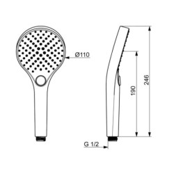 Hansa Viva - Pomme de douche eco, 3 jets, chrome 44350300