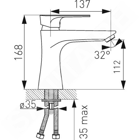 Novaservis Ferro Algeo Square - Mitigeur de lavabo avec vidage, chrome 82003,0