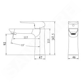 Novaservis Nobless Tina - Mitigeur de lavabo avec vidage, chrome 38003,0