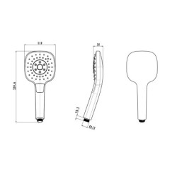 kielle Vega - Tête de douche 130, 3 jets, chrome / blanc 20418000