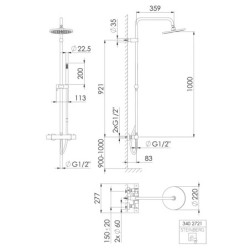 Steinberg 340 - Set de douche avec thermostat, diamètre 22 cm, chrome 340 2721