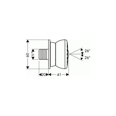 Hansgrohe Bodyvette - Douche latérale, diamètre de 60 mm, 1 jet, chrome 28466000