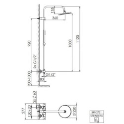 Steinberg 390 - Set de douche avec thermostat, diamètre 220 mm, chrome 390 2721