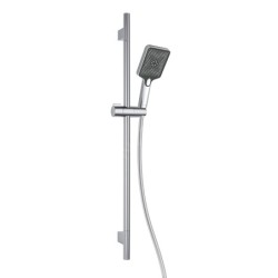 kielle Vega - Set de pommeau de douche, barre et flexible, chrome/noir 20418SE1