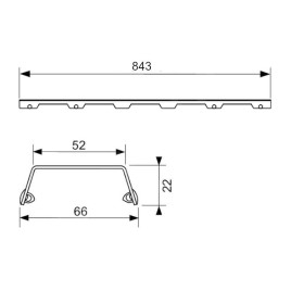Tece TECEdrainline - Grille pour caniveau de douche 900 mm, inox brossé 600983