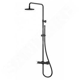 Steinberg 250 - Set de douche avec thermostat, diamètre 200 mm, noir mat 250 2721 S