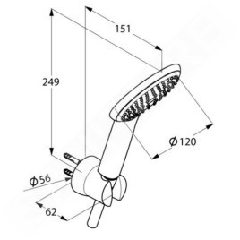 Kludi Freshline - Set de douche 120, 1 jet, blanc/chrome 6785091-00