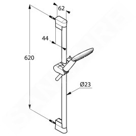 Kludi Freshline - Set pommeau de douche, flexible et barre de 600 mm, chrome 6783005-00