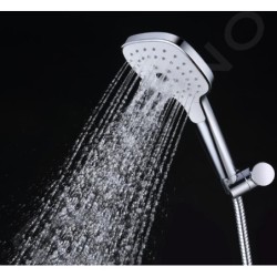 kielle Vega - Set tête de douche, barre et flexible, chrome / blanc 20418SE0