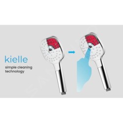 kielle Vega - Set tête de douche, barre et flexible, chrome / blanc 20418SE0
