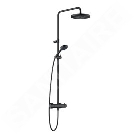 Kludi Logo - Colonne de douche avec thermostat mural, 3 jets, noir mat 6808239-00
