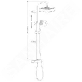 Aqualine Douches - Set de douche Talia avec thermostat, 255x180 mm, chrome SL440