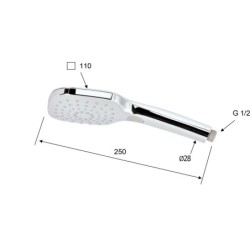 Sapho Douches - Douchette massage 110x110 mm, 4 jets, chrome 1204-24