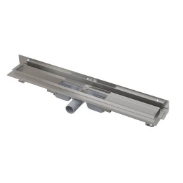 Alcadrain Douchegoten - Caniveau de douche Flexible Low 1150 mm, avec collier ajustable au mur, inox APZ104-1150