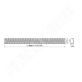 Alcadrain Grilles - Grille pour caniveau à douche linéaire 950 mm, inox mat ZIP-950M