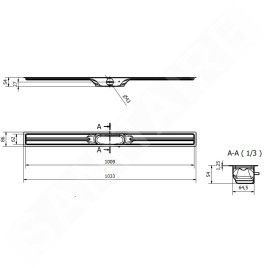 I-Drain Linear 54 - Caniveau de douche en inox, longueur 1000 mm, avec étanchéité ID4M10001X1