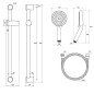 Ravak Douches - Pomme de douche, tige 600 mm et flexible 922.00, chromé X07S003