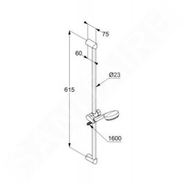 Kludi Logo - Colonne de douche avec pommeau de douche, support, barre et flexible, chrome 6836305-00