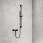 Kludi Nova Fonte - Colonne de douche avec pommeau de douche, support, barre de 900 mm et flexible, noir mat 2084039-15