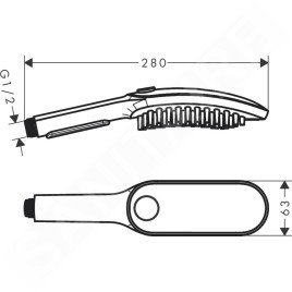 Hansgrohe DogShower - Pommeau de douche 150, 3 jets, buses de massage, rose 26640560