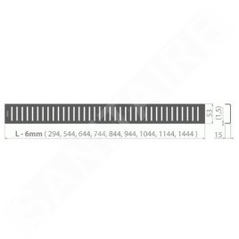 Alcadrain Grilles - Grille pour caniveau de douche linéaire 650 mm, noir mat PURE-650BLACK