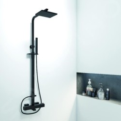 Steinberg 160 - Set de douche avec thermostat, 145x220mm, noir mat 160 2721 S