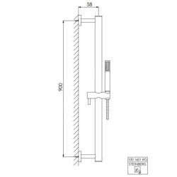 Steinberg 100 - Set de pommeau de douche, barre et flexible, or rose 100 1601 RG