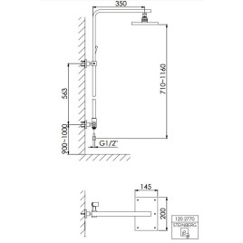 Steinberg 120 - Set de douche sans robinetterie, 200x145 mm, chrome 120 2770