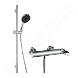 kielle Harmonia - Set de douche avec mitigeur, colonne, flexible et tête de douche, chrome 20623SN10
