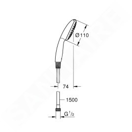 Grohe Vitalio Start - Pommeau de douche avec flexible 150 cm, chrome 26720001