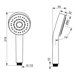 Hansa Basic - Pommeau de douche, chrome 55610100