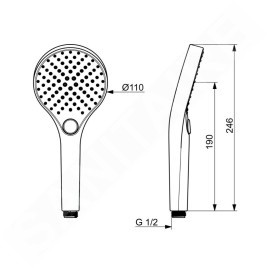 Hansa Viva - Pommeau de douche, 3 jets, noir mat 4433030033