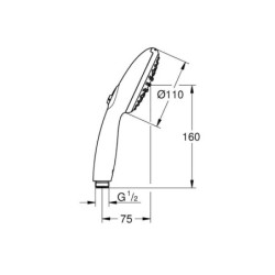 Grohe Vitalio Start - Pommeau de douche, 2 jets, noir mat 279462431
