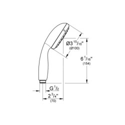 Grohe Tempesta New - Douchette, 2 jets, chrome 26161001