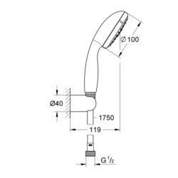 Grohe Tempesta New - Colonne de douche, 3 jets, chrome 27849001