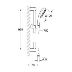 Grohe Tempesta Cosmopolitan - Colonne de douche, 3 jets, chrome 27789002