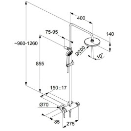Kludi Logo - Set de douche Dual Shower System avec mitigeur, 200 mm, chrome 6808505-00