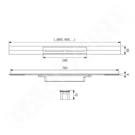 Tece TECEdrainprofile - Caniveau de douche 900 mm, or rose brossé 670903