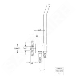 Steinberg 120 - Ensemble de pommeau de douche, support et flexible, chrome 120 1670