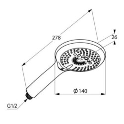 Kludi Freshline - Douchette, 3 jets, blanc 6790043-00