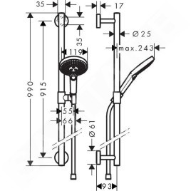 Hansgrohe Raindance Select S - Set de douche 120/Unica'Comfort 90, chrome 26322000
