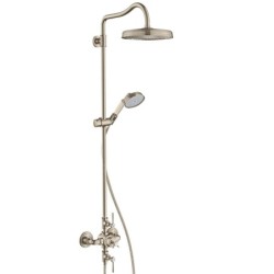 Axor Montreux - Showerpipe  avec mitigeur thermostatique et douche de tête 1 jet, nickel brossé 16572820